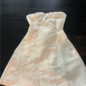 Elegant Cream Strapless Dress